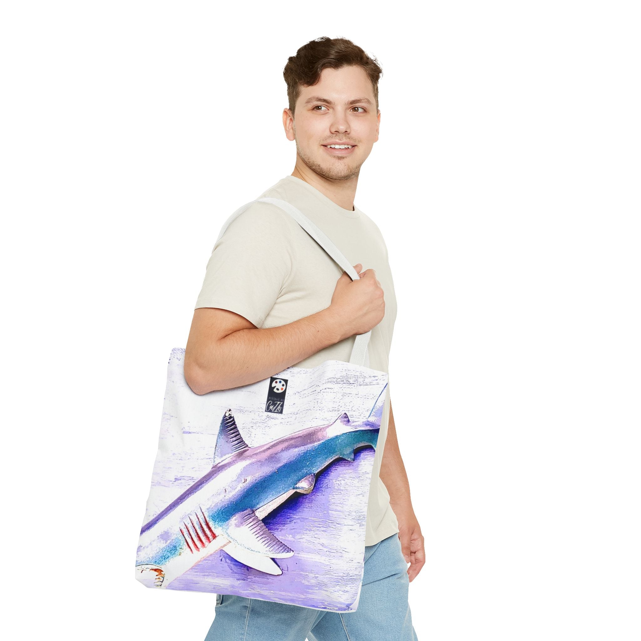 SHARK WEEK Tote "Beneath the Surface" Natural