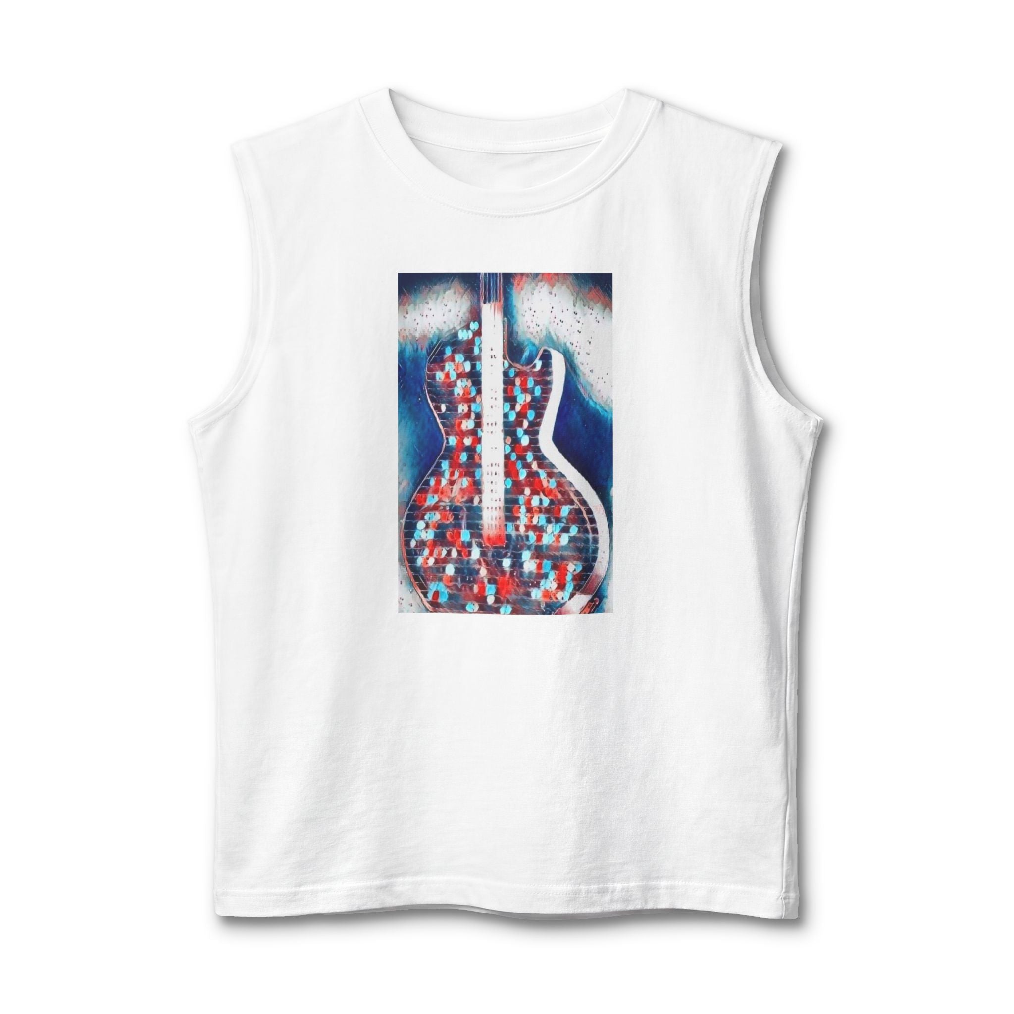 Cool muscle shirt with all american guitar