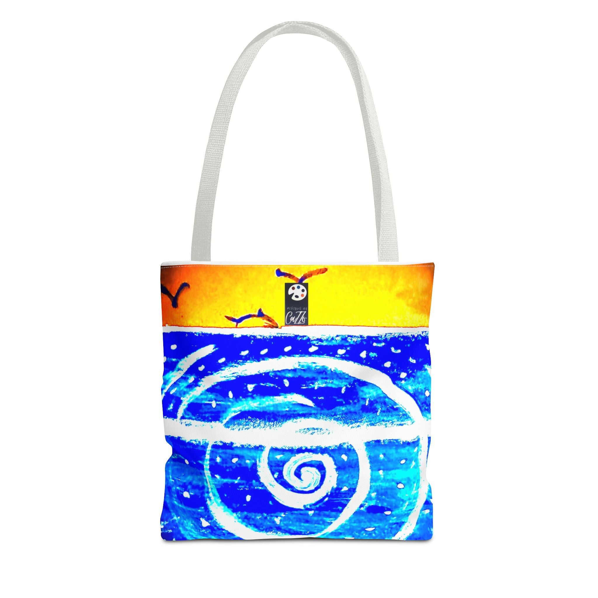 TOTE " HEAD ABOVE WATER"  is the title of this painting.  "CAZZO" of DESIGNSBYCAZZO uses his original artwork to decorate all types of products, in this case a tote bag. Very cool designs that are...