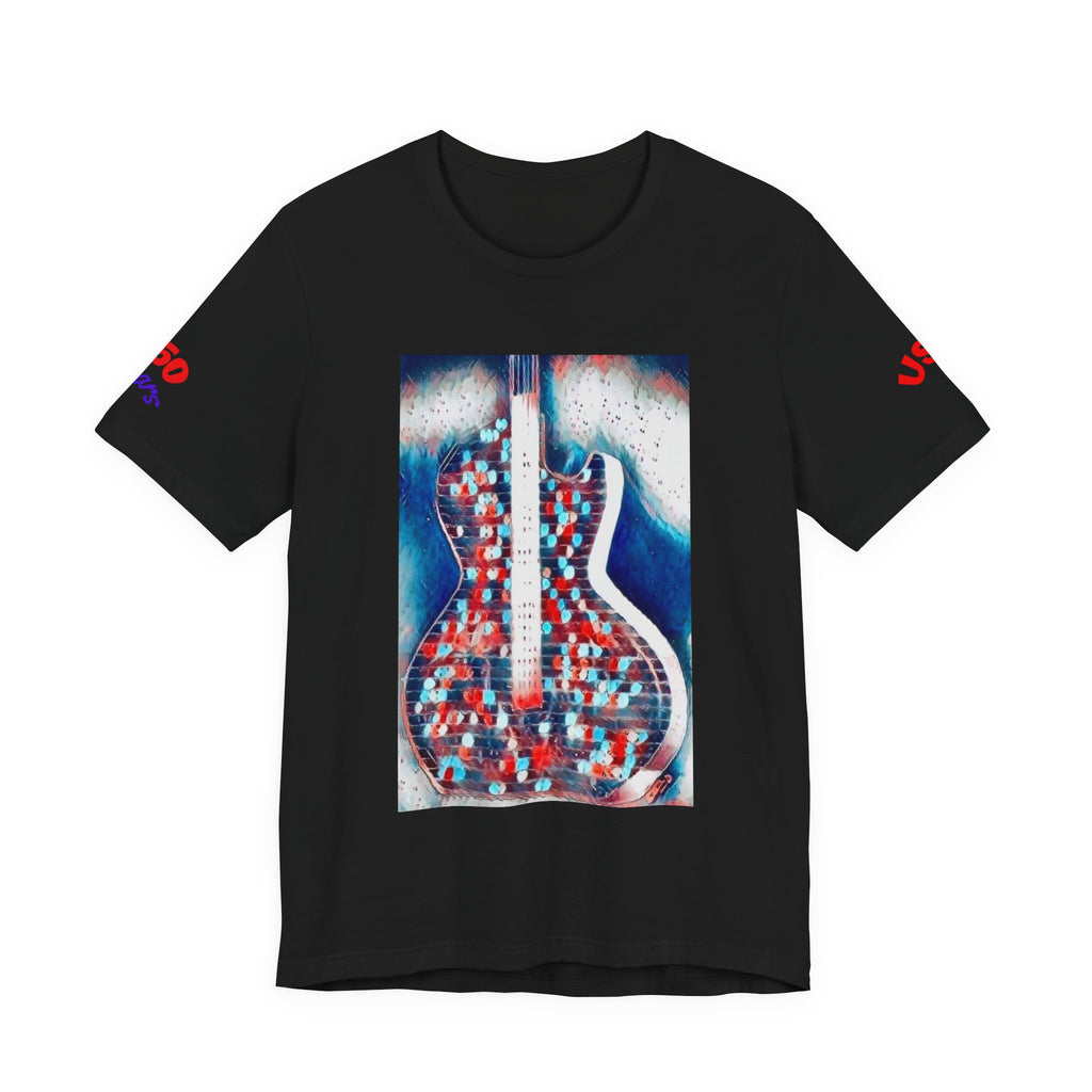 All American Guitar T-Shirt — Red White & Blue