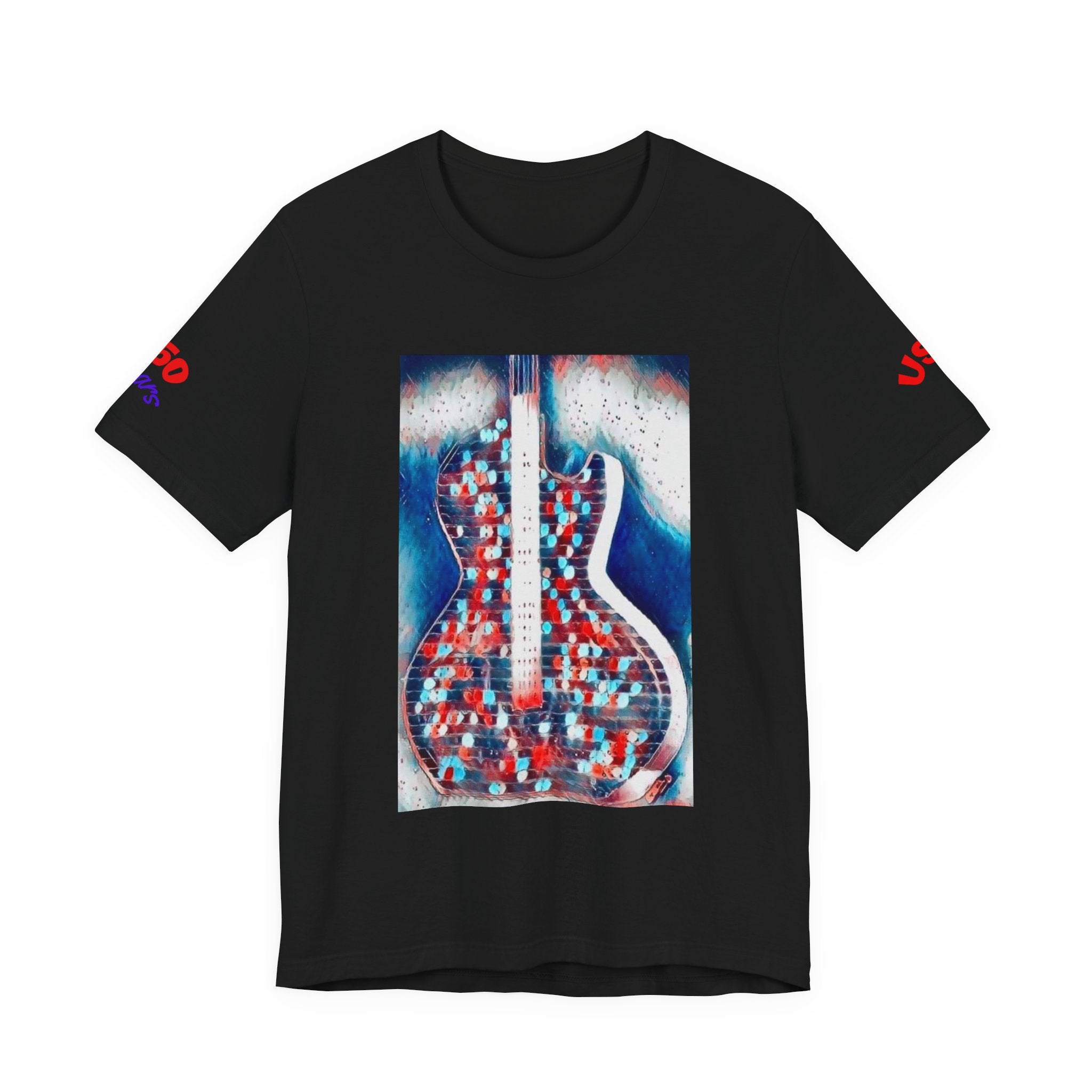 All American Guitar T-Shirt — Red White & Blue