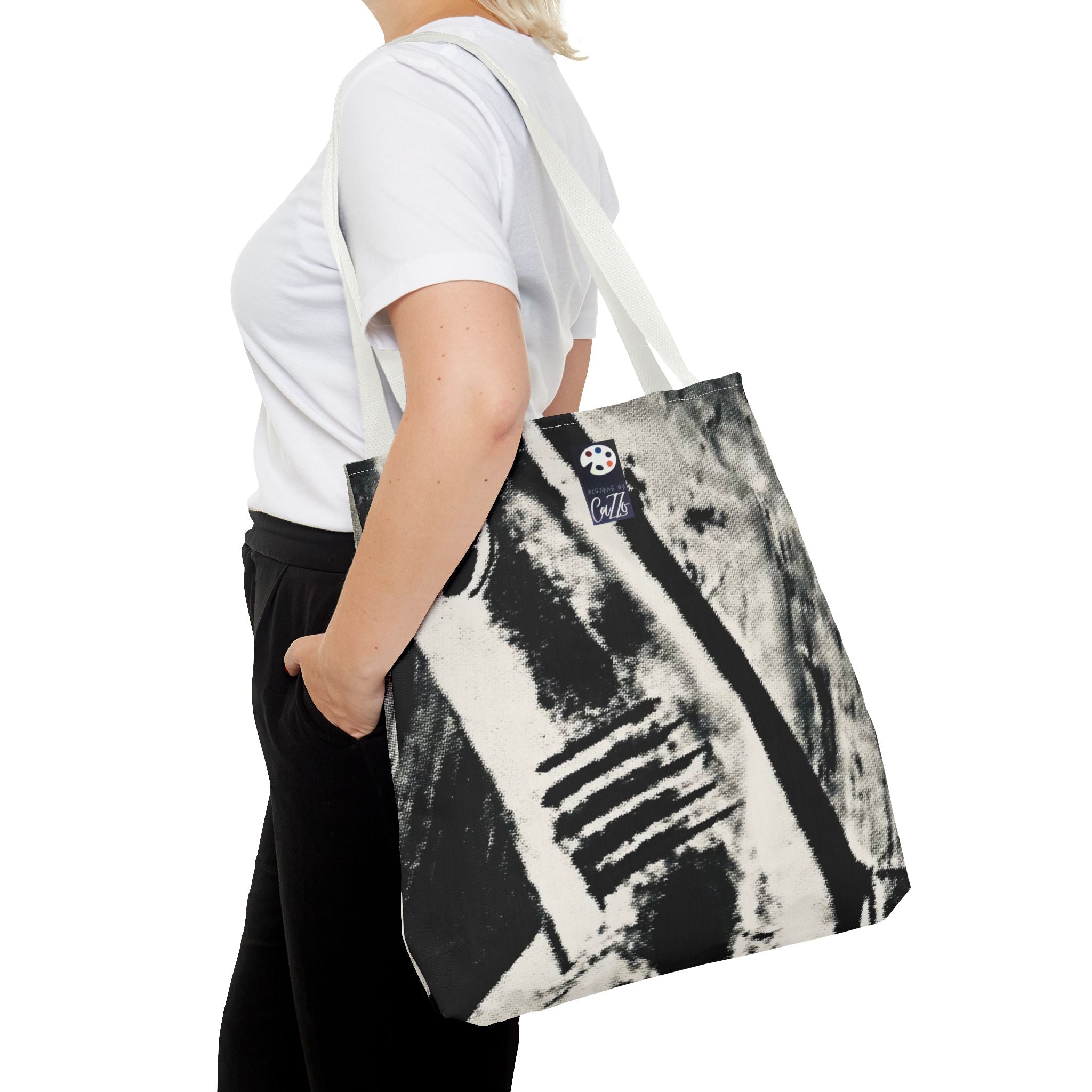 SHARK WEEK TOTE "Beneath the Surface" Monochrome | 13x13 $22 · 16x16 $25 · 18x18 $28