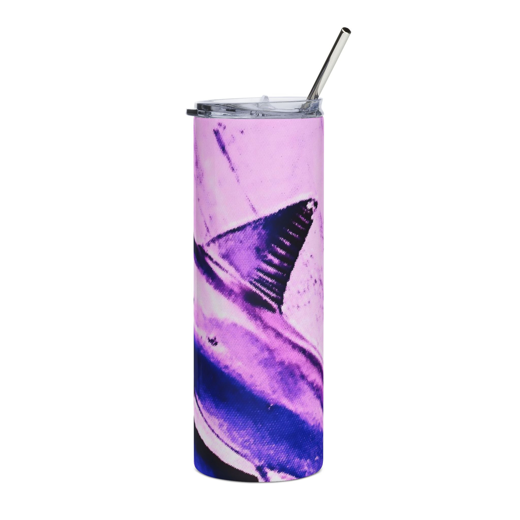 SHARK WEEK  20 oz. Stainless Steel TUMBLER "Beneath the Surface" Purple