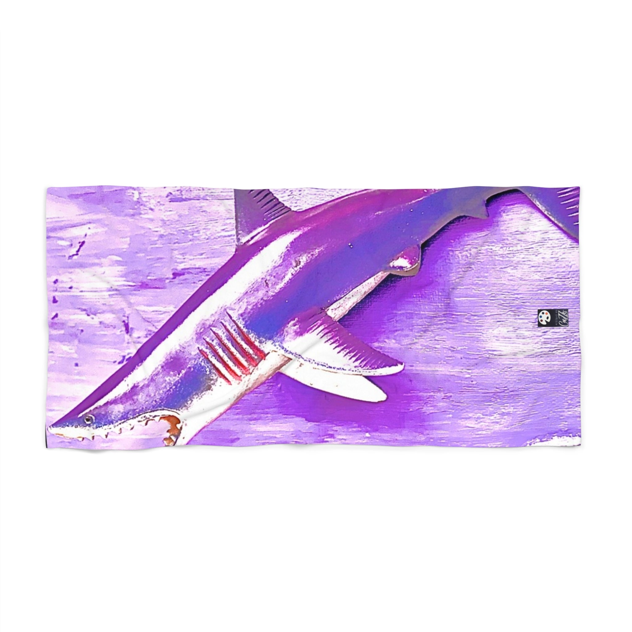 SHARK WEEK Beach Towel - "Beneath the Surface" Purple