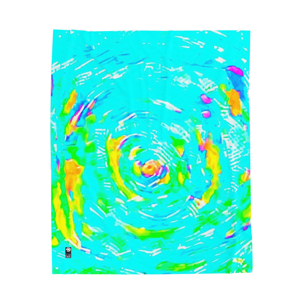 "HURRICANE"  Velveteen Plush Blanket — TEAL