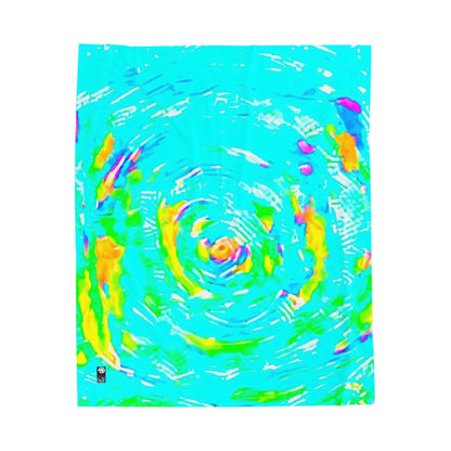 "HURRICANE"  Velveteen Plush Blanket — TEAL