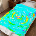 "HURRICANE"  Velveteen Plush Blanket — TEAL