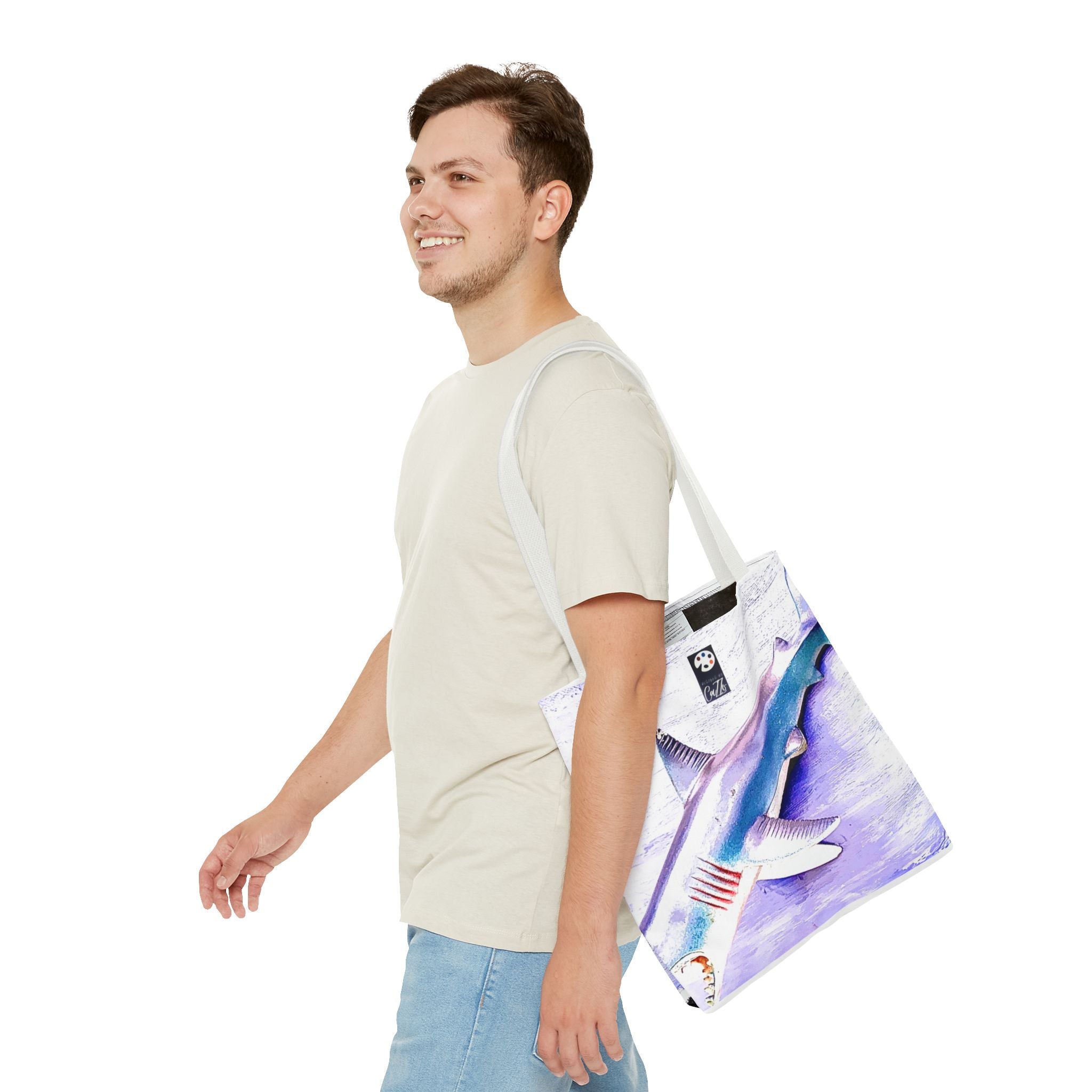 SHARK WEEK Tote "Beneath the Surface" Natural