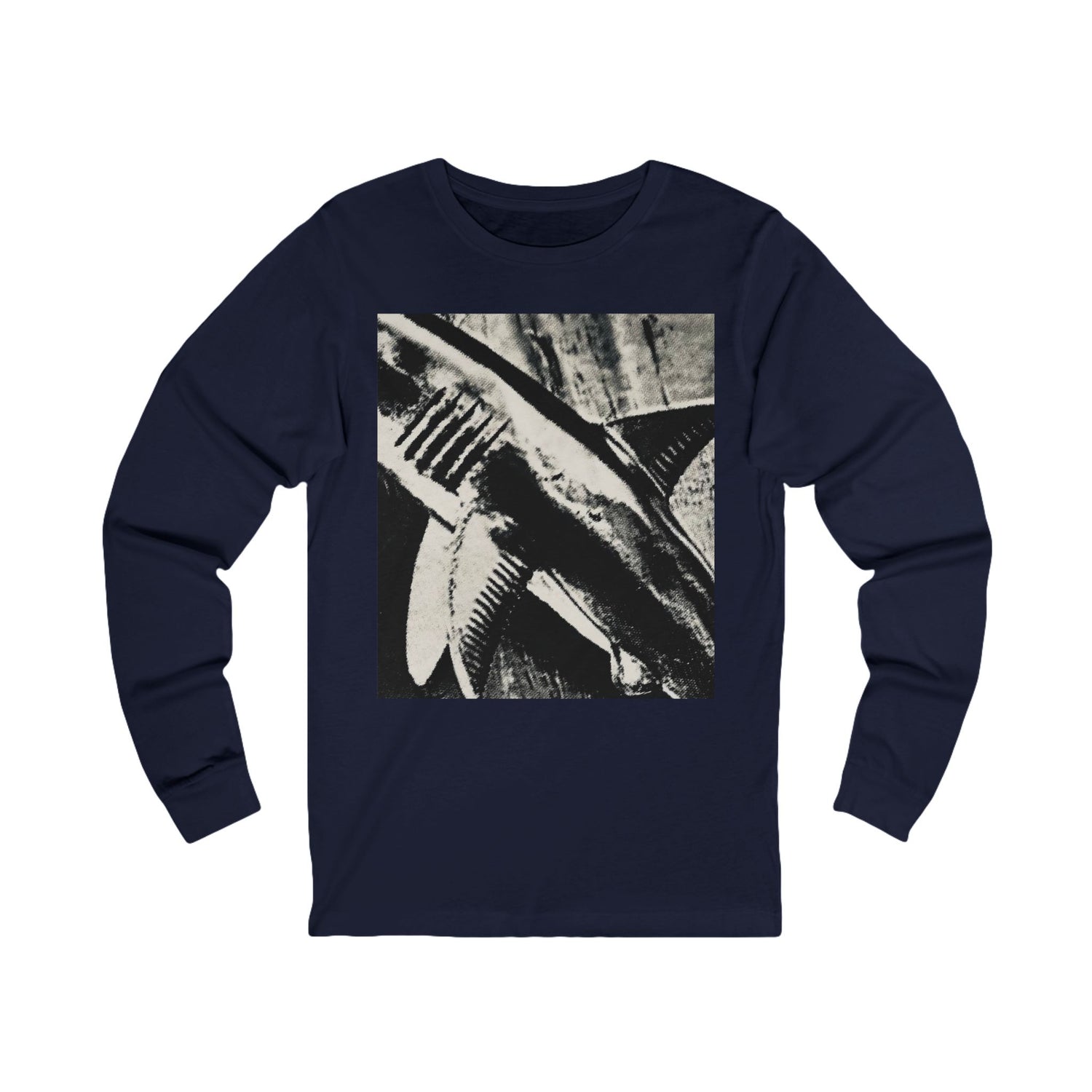SHARK WEEK Long Sleeve T Shirt  "Beneath the Surface" Monochrome