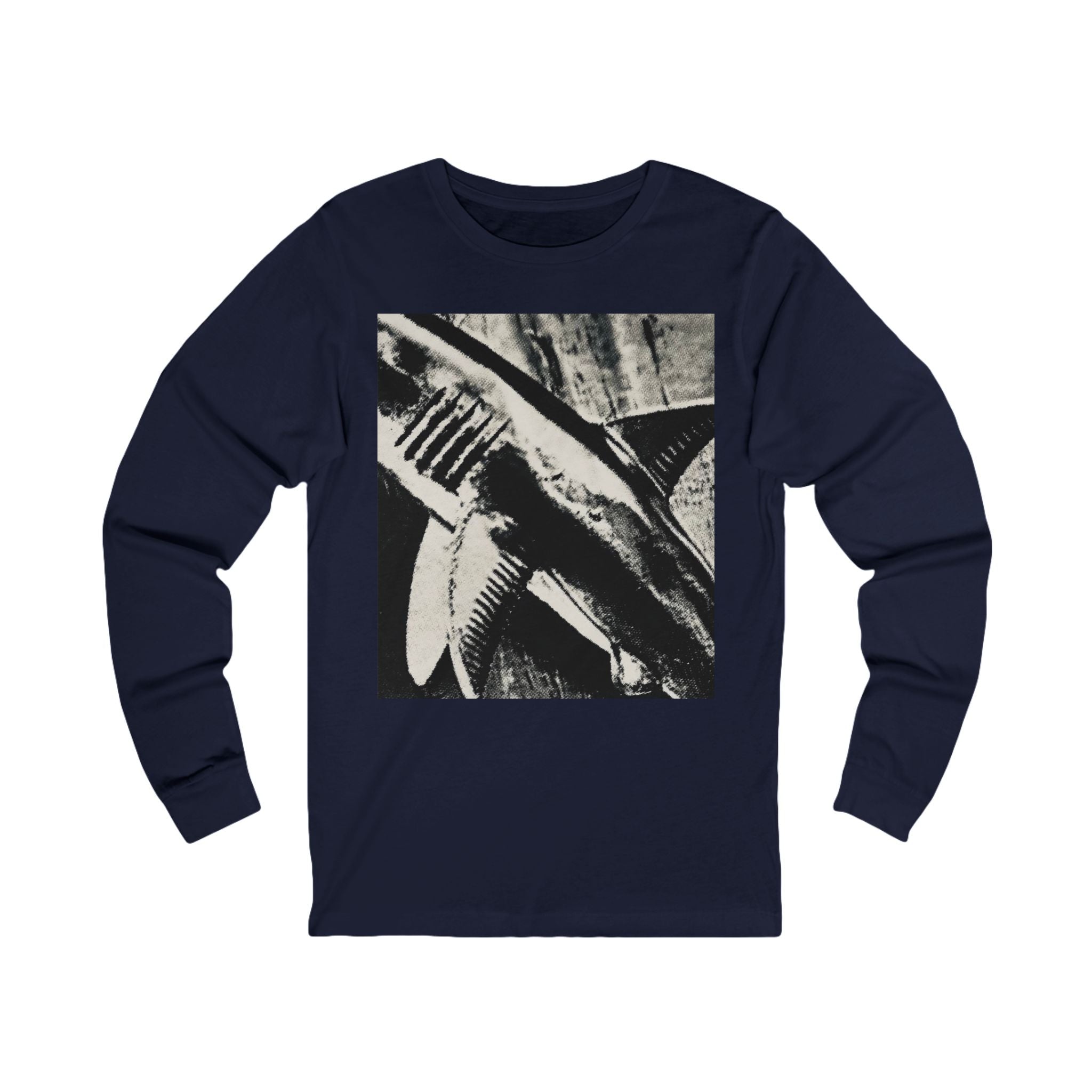 SHARK WEEK Long Sleeve T Shirt  "Beneath the Surface" Monochrome
