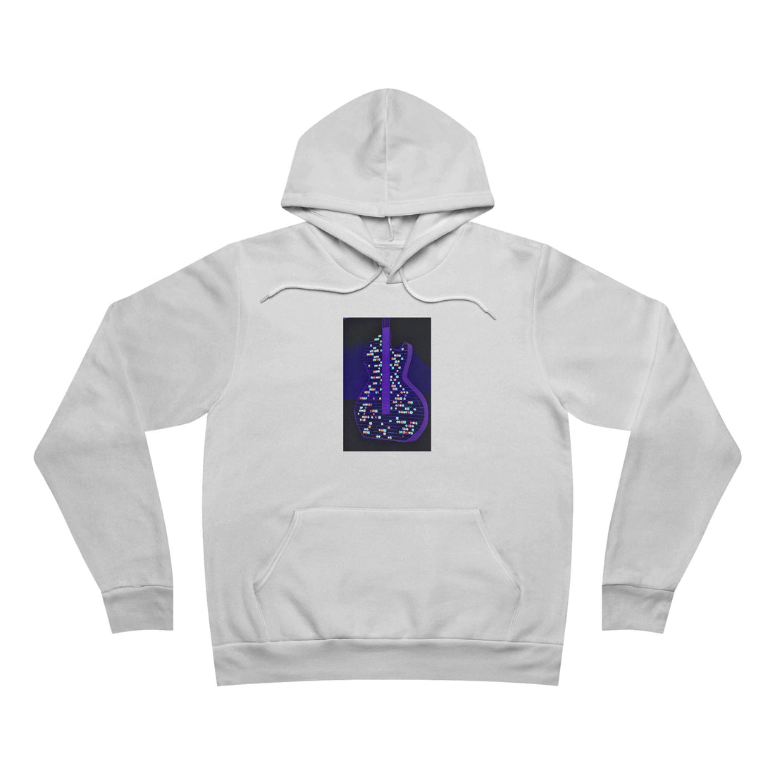 Electric Guitar Hoodie - Neon Purple Music Note Pullover