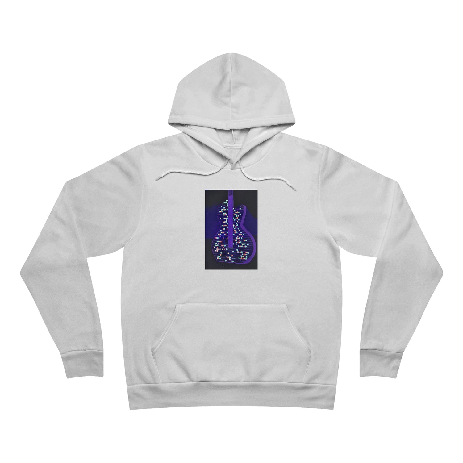 Electric Guitar Hoodie - Neon Purple Music Note Pullover