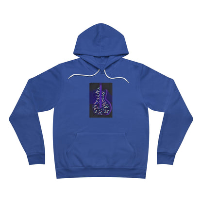 Electric Guitar Hoodie - Neon Purple Music Note Pullover