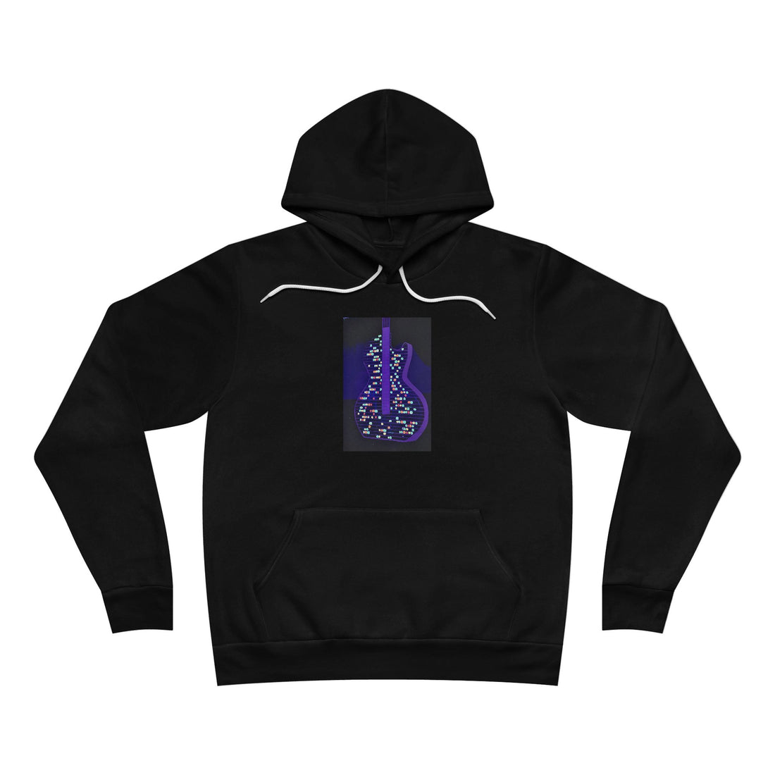 Electric Guitar Hoodie - Neon Purple Music Note Pullover