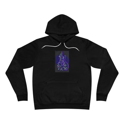 Electric Guitar Hoodie - Neon Purple Music Note Pullover