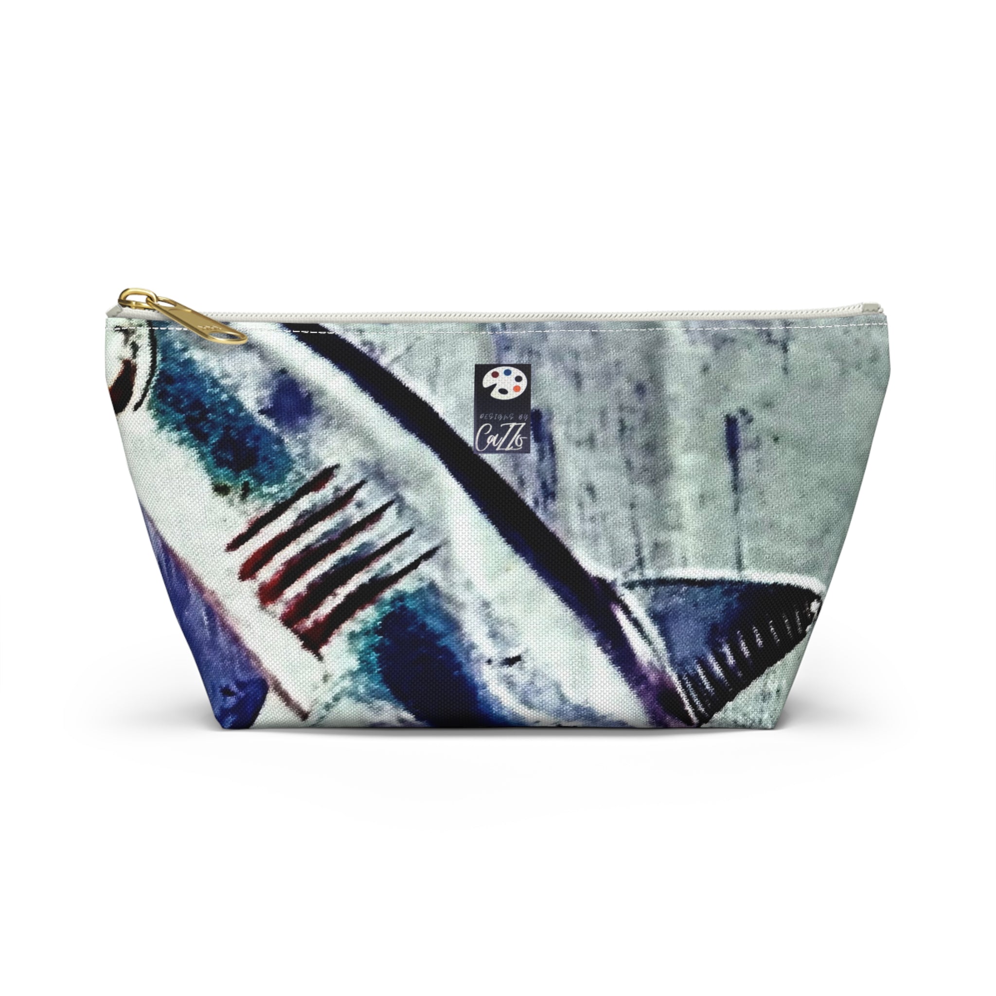 SHARK WEEK ZIP POUCH "Beneath the Surface" Blue Steel | Shark Art Pouch