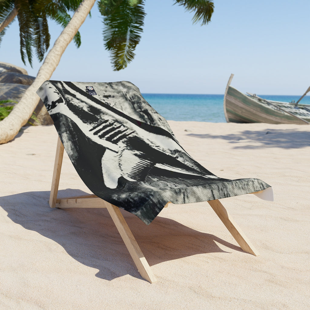 SHARK WEEK BEACH TOWEL – Monochrome "Beneath the Surface"