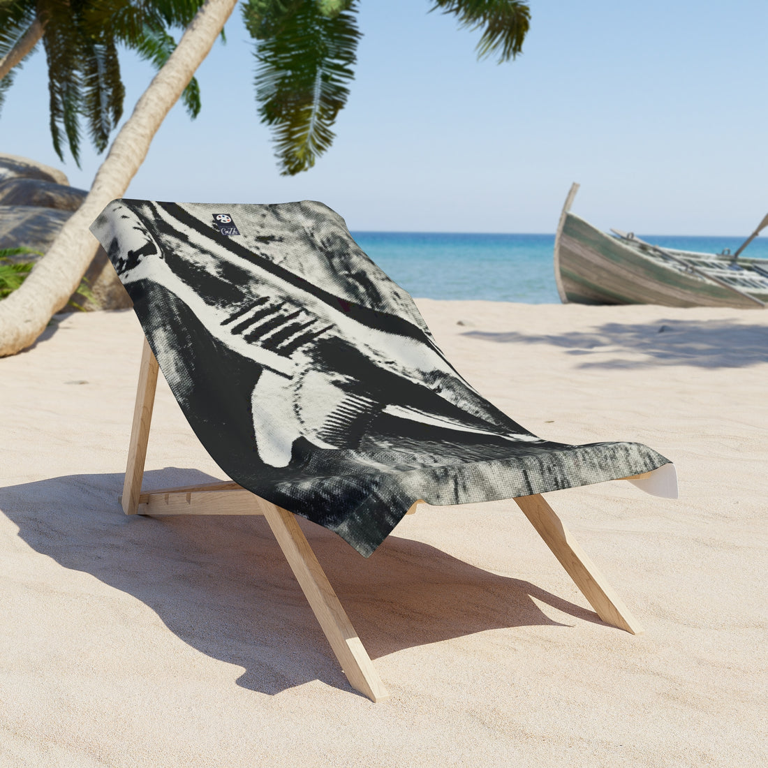 SHARK WEEK BEACH TOWEL – Monochrome "Beneath the Surface"