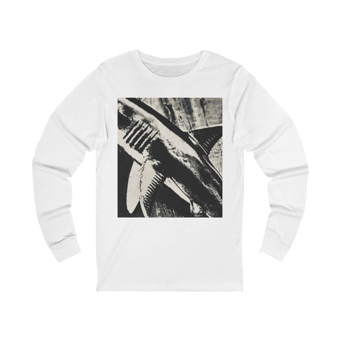 SHARK WEEK Long Sleeve T Shirt  "Beneath the Surface" Monochrome