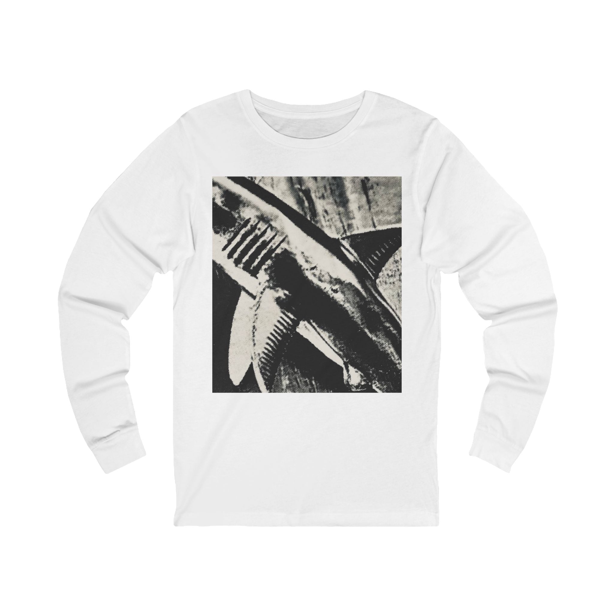 SHARK WEEK Long Sleeve T Shirt  "Beneath the Surface" Monochrome