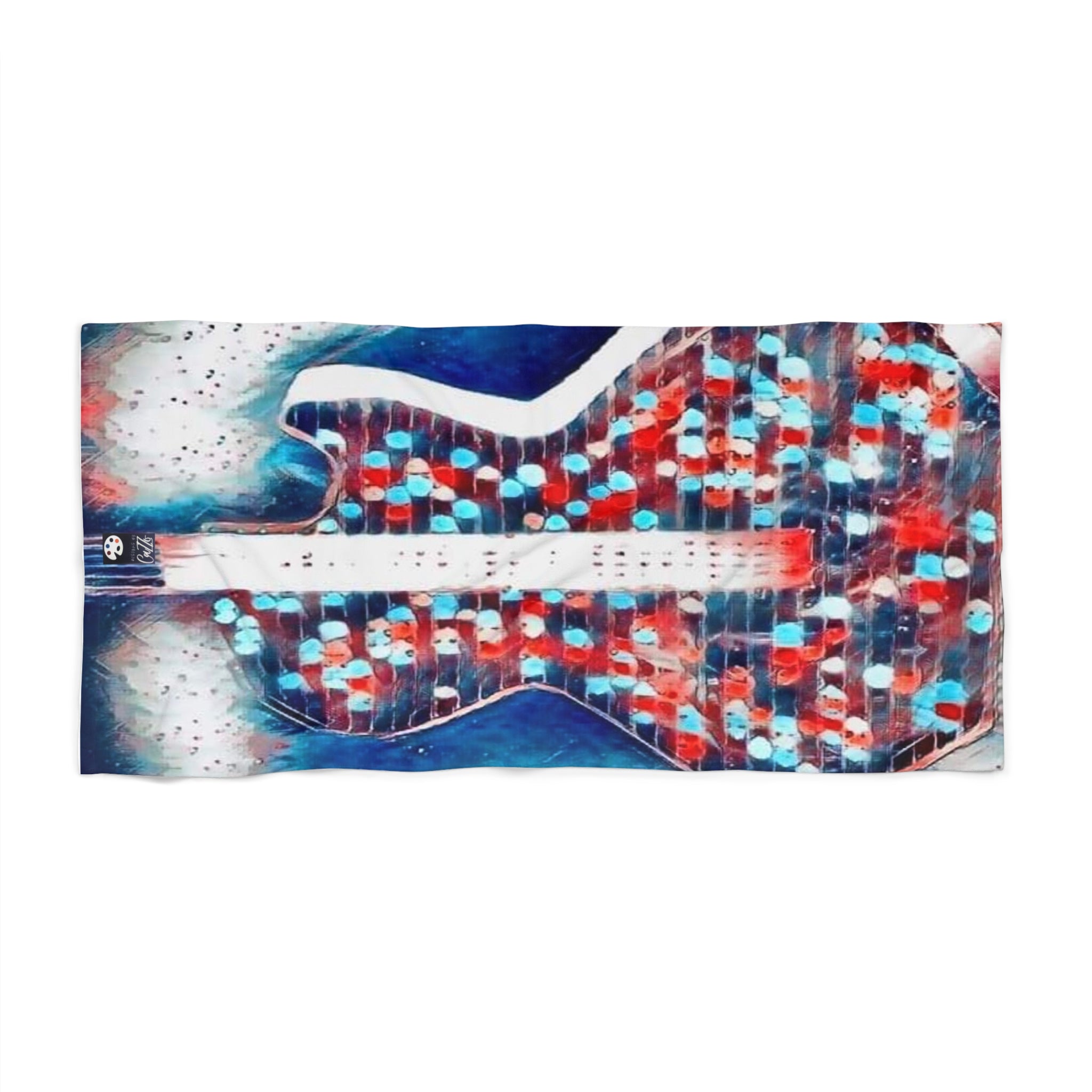 All American Guitar Beach Towel — Red White & Blue