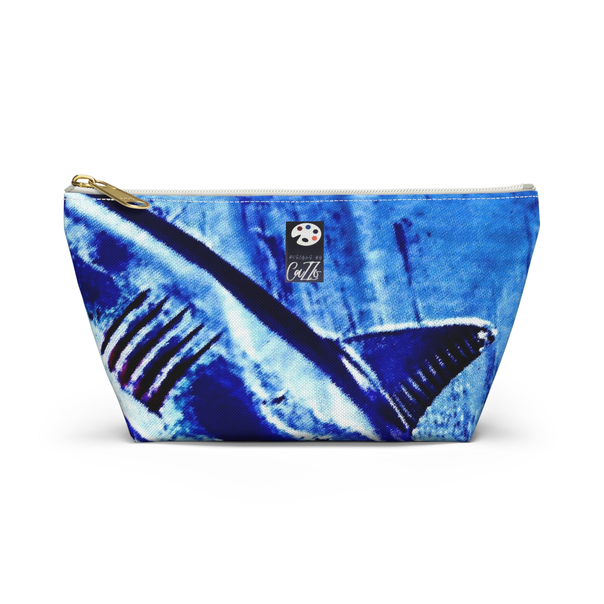 SHARK WEEK ZIP POUCH "Beneath the Surface" Blue | Shark Art Pouch