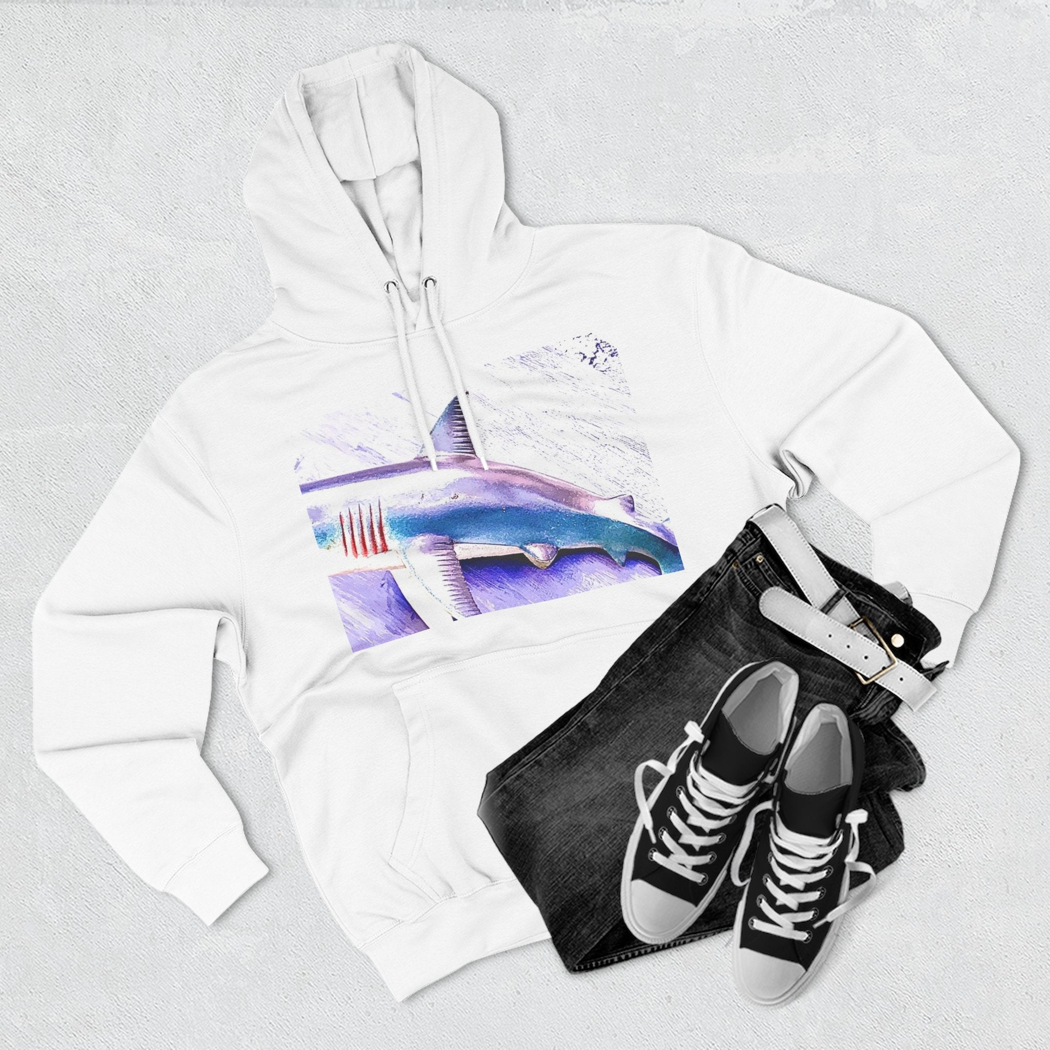 SHARK WEEK HOODIE "Beneath the Surface" | Shark Art Hoodie