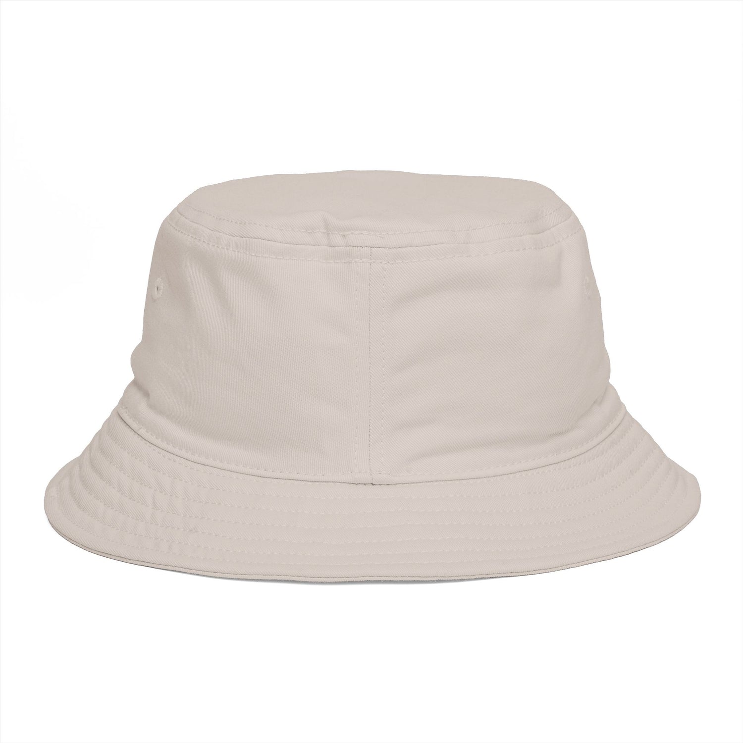 Design by Cazzo white bucket hat with a purple shark graphic.
