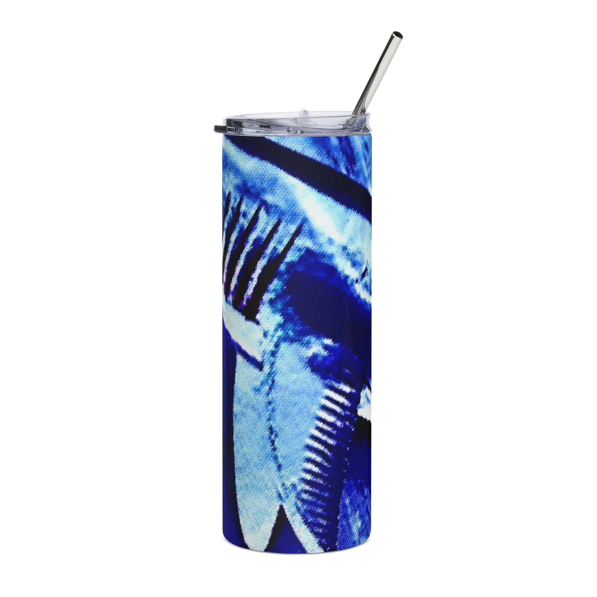 SHARK WEEK 20oz Stainless Steel Tumbler — "Beneath the Surface" Blue