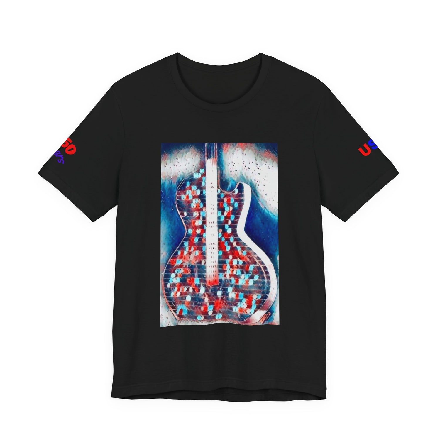 All American Guitar Patriotic T-Shirt by Designs by Cazzo