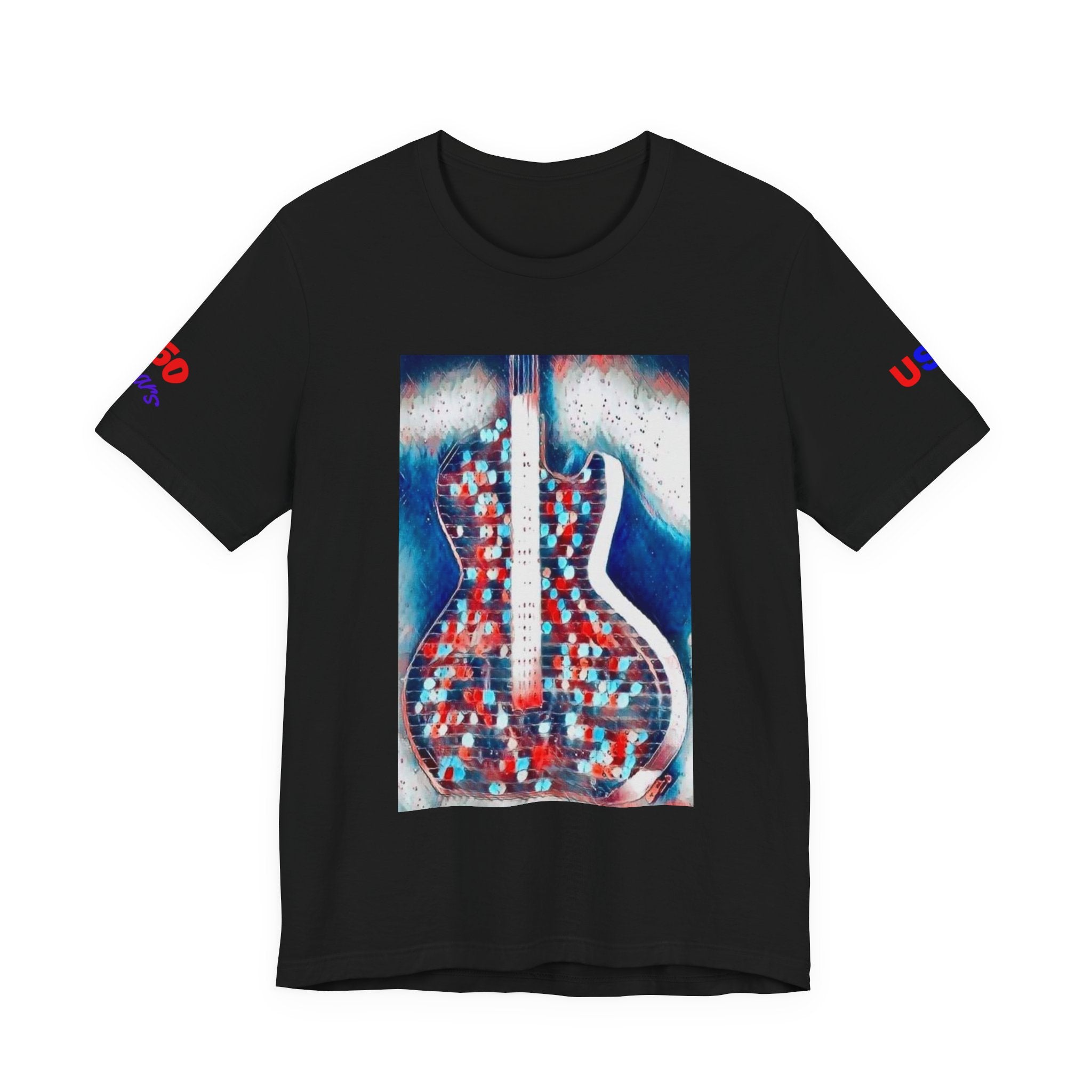 All American Guitar Patriotic T-Shirt by Designs by Cazzo