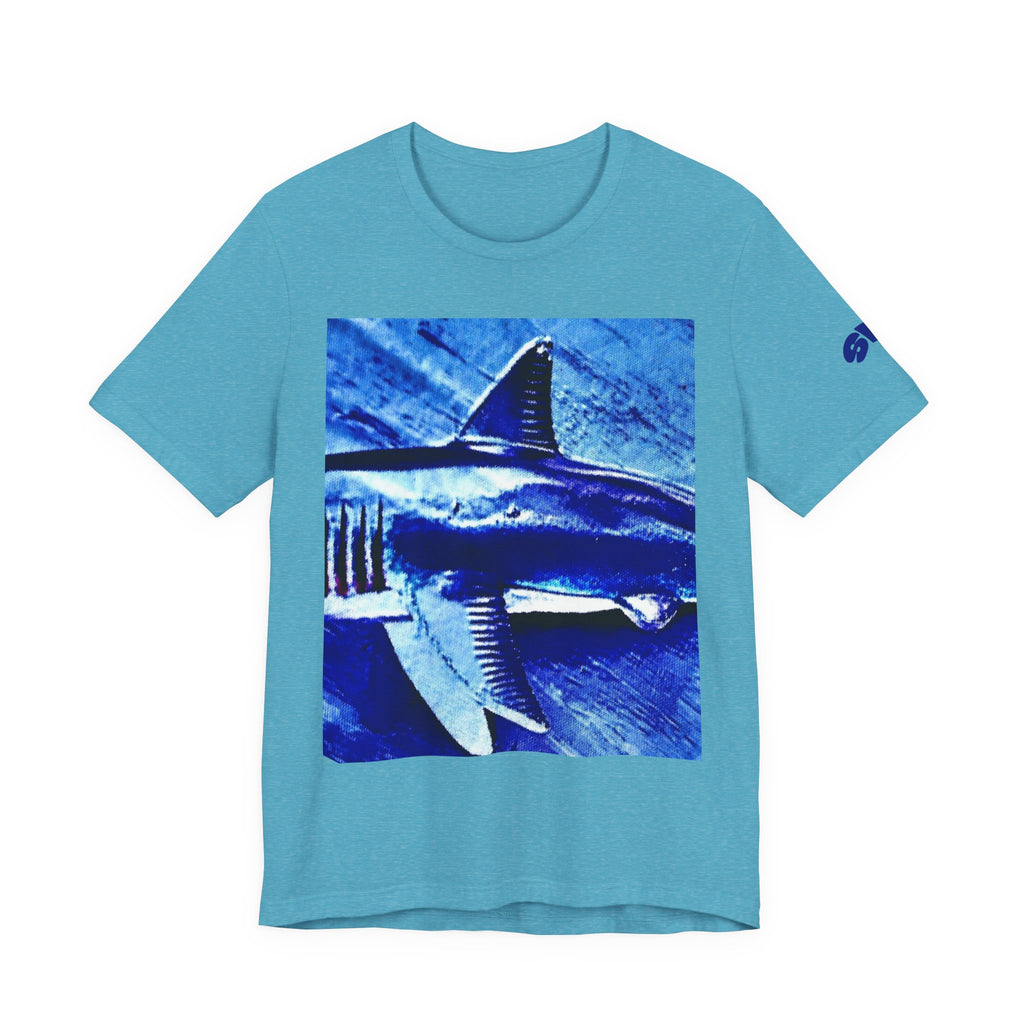 SHARK WEEK  T Shirt "Beneath the Surface" BLUE  - With SW on sleeve/logo on back