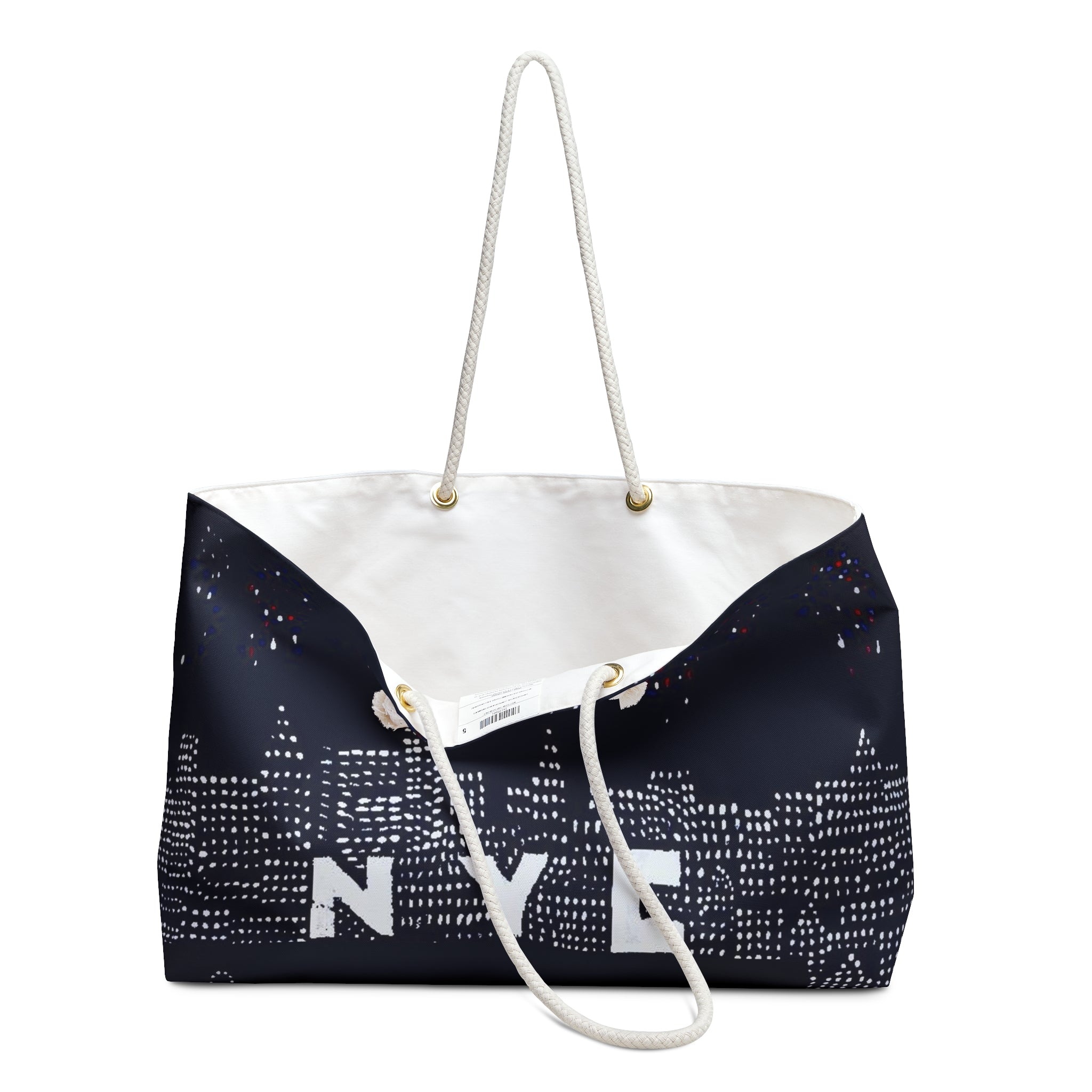 NYC Skyline Print Weekender Bag | Cityscape Travel Tote