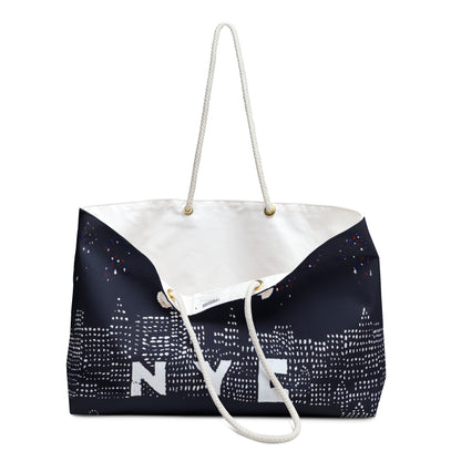 NYC Skyline Print Weekender Bag | Cityscape Travel Tote