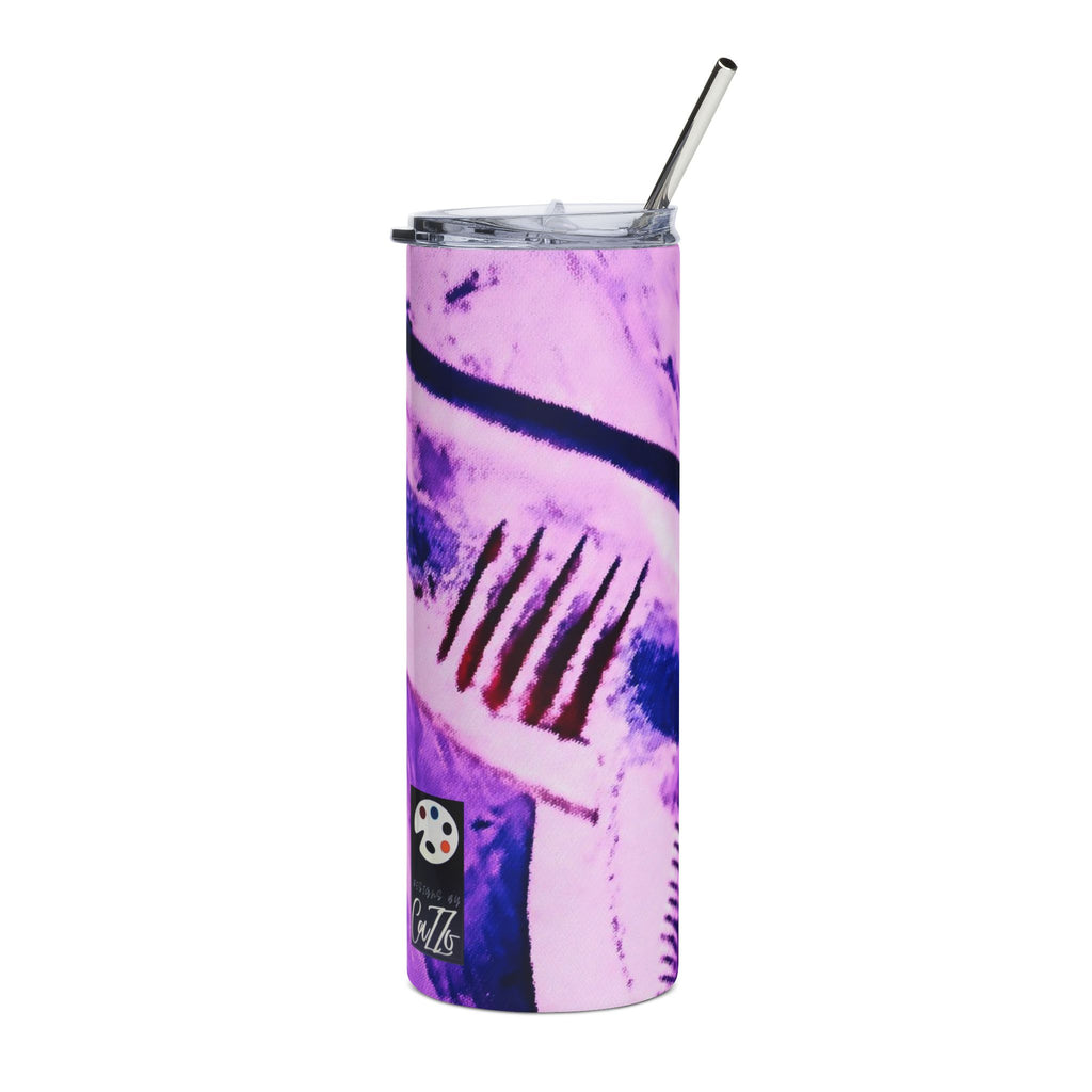 SHARK WEEK  20 oz. Stainless Steel TUMBLER "Beneath the Surface" Purple