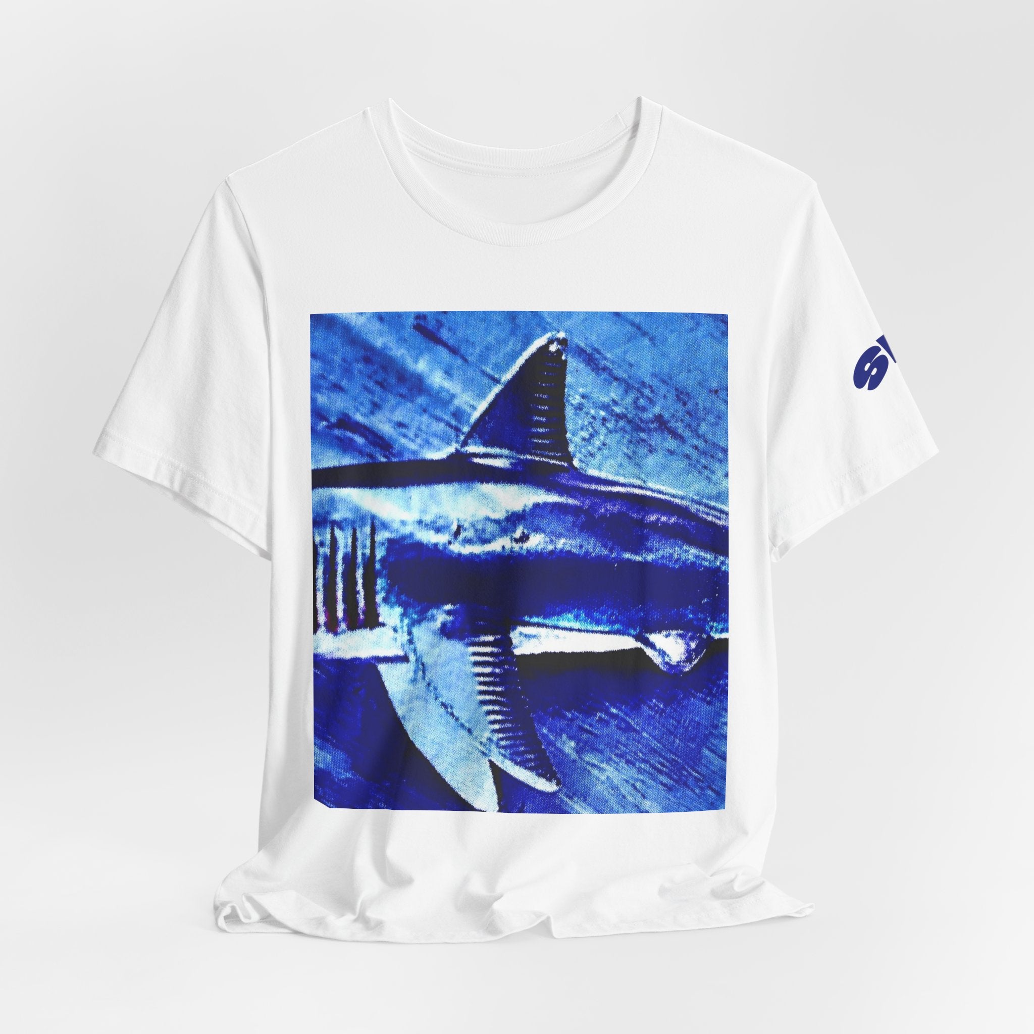 SHARK WEEK  T Shirt "Beneath the Surface" BLUE  - With SW on sleeve/logo on back