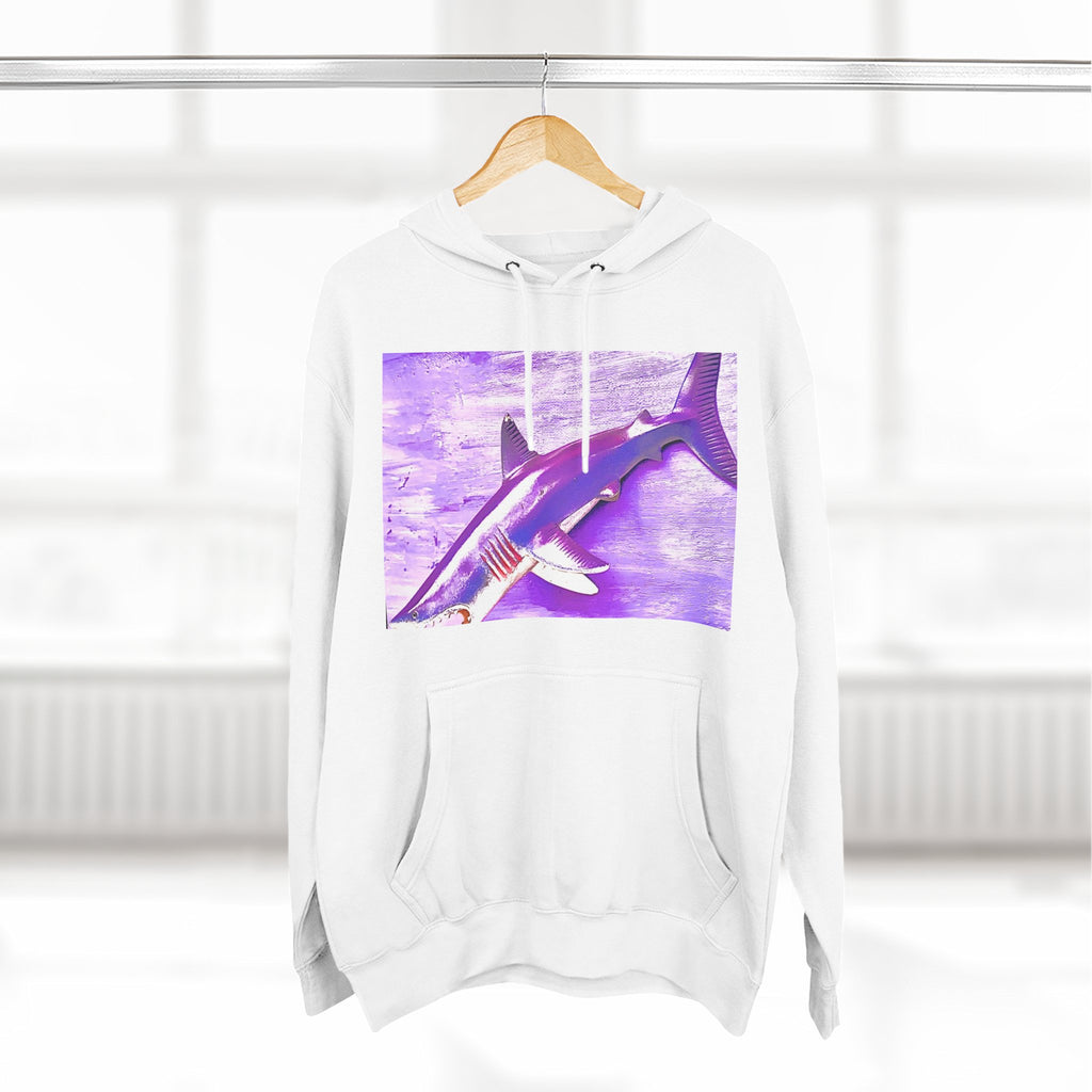 SHARK WEEK HOODIE "Beneath the Surface" Purple | Shark Art Hoodie