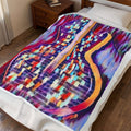 "ALL AMERICAN GUITAR"  Velveteen Plush Blanket — MOSAIC