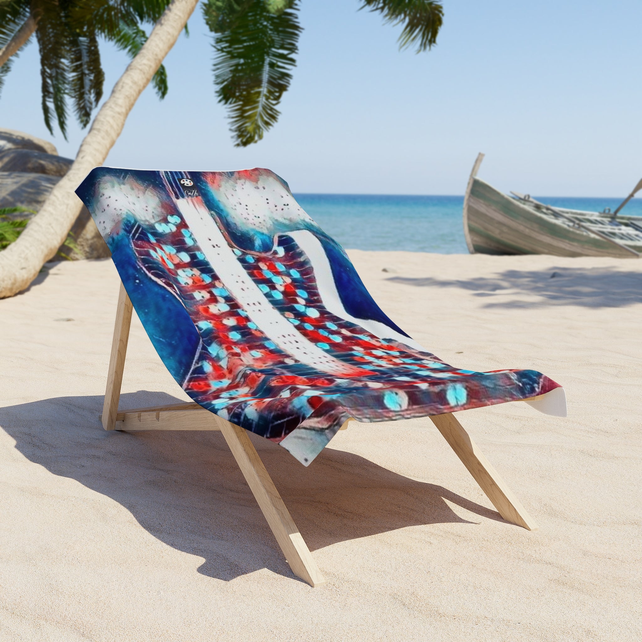 All American Guitar Beach Towel — Red White & Blue