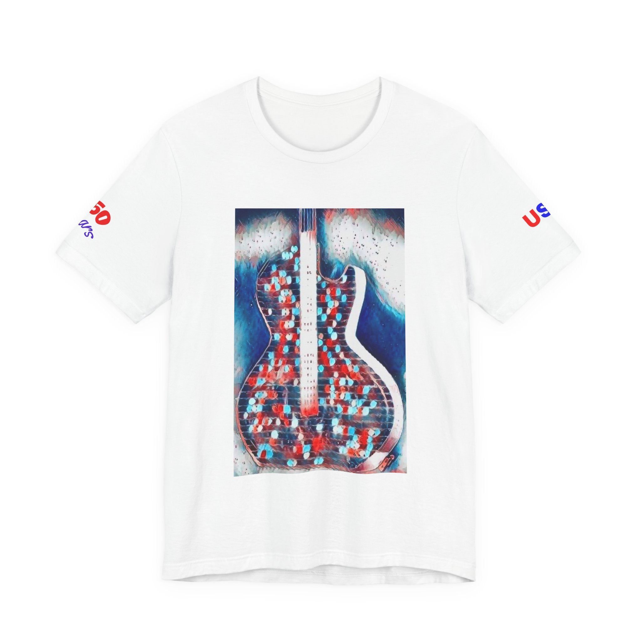 All American Guitar Patriotic T-Shirt by Designs by Cazzo
