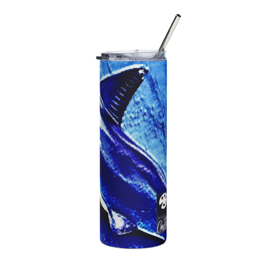 SHARK WEEK 20oz Stainless Steel Tumbler — "Beneath the Surface" Blue