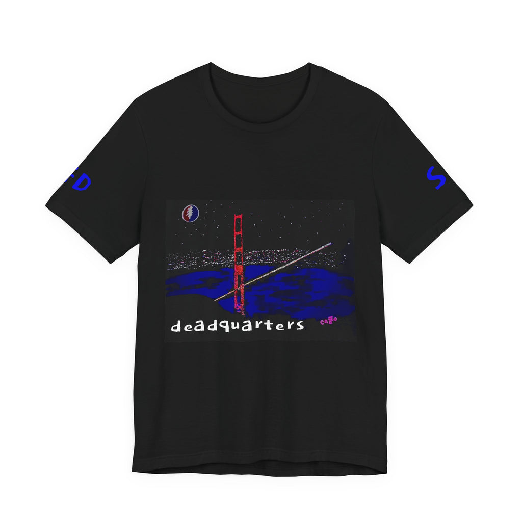 Deadquarters Tee — SF and GD on the sleeves