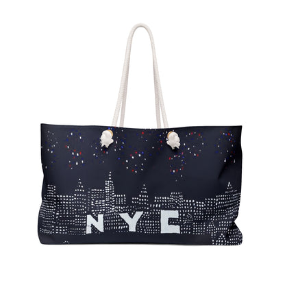 NYC Skyline Print Weekender Bag | Cityscape Travel Tote
