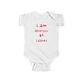 BABY TALK T SHIRT  "I Am Allergic to Idiots" – Funny Baby One-Piece