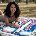 All American Guitar Beach Towel — Red White & Blue