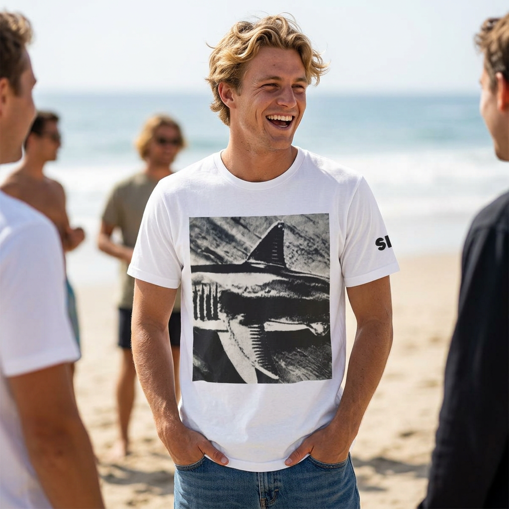 SHARK WEEK T SHIRT -  "Beneath the Surface"  Monochrome