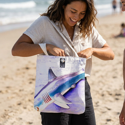 SHARK WEEK Tote "Beneath the Surface" Natural
