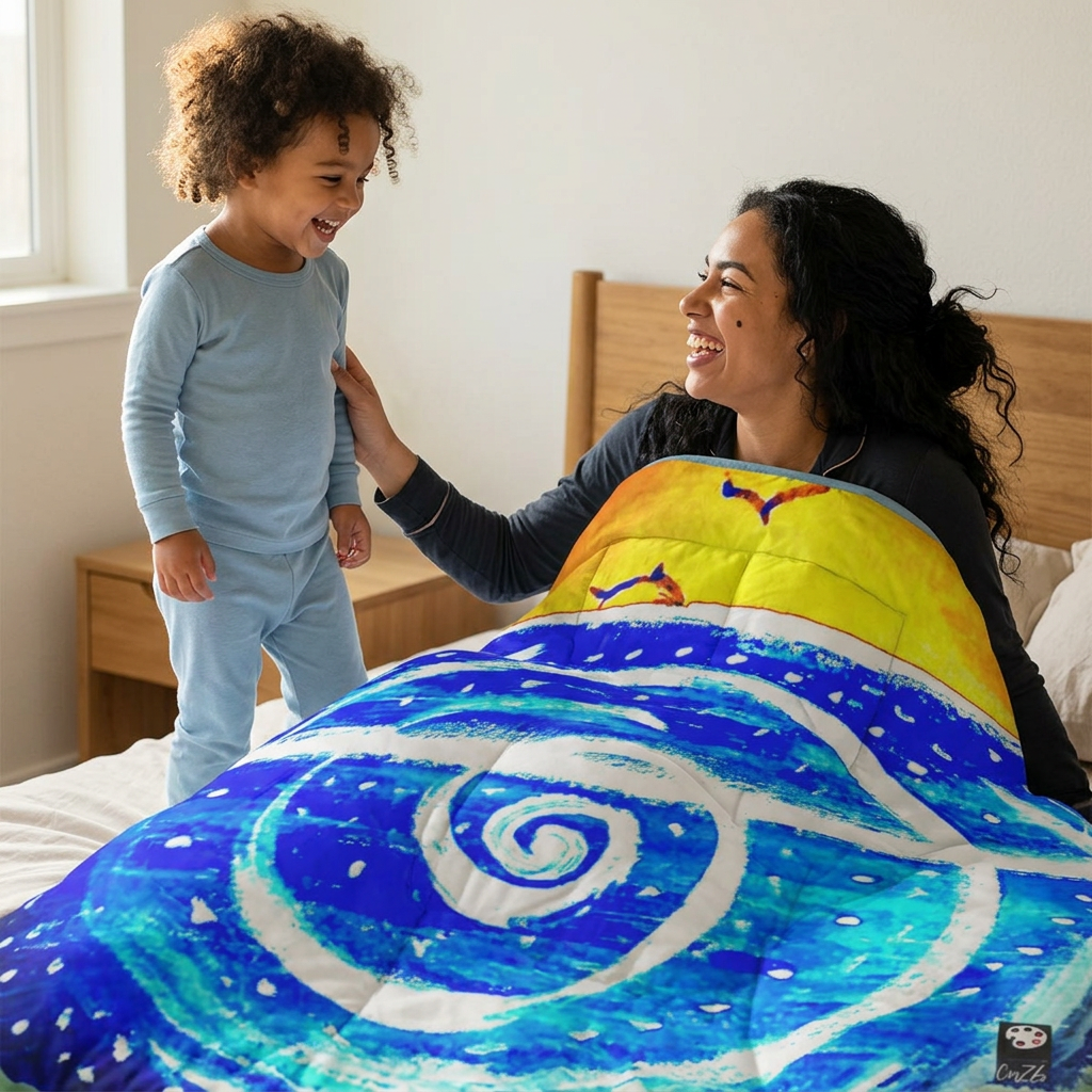 SHARK WEEK COMFORTER "Head Above Water"
