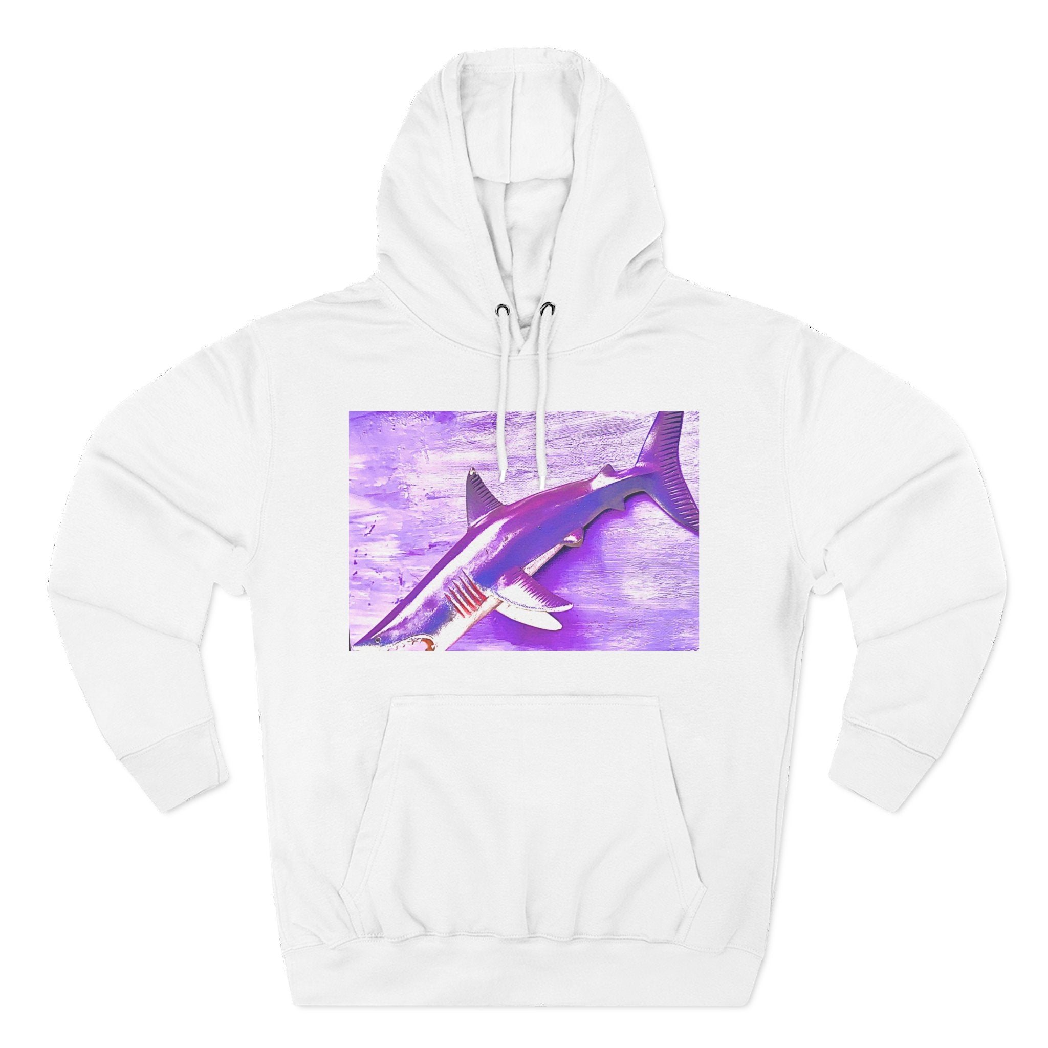 SHARK WEEK HOODIE "Beneath the Surface" Purple | Shark Art Hoodie