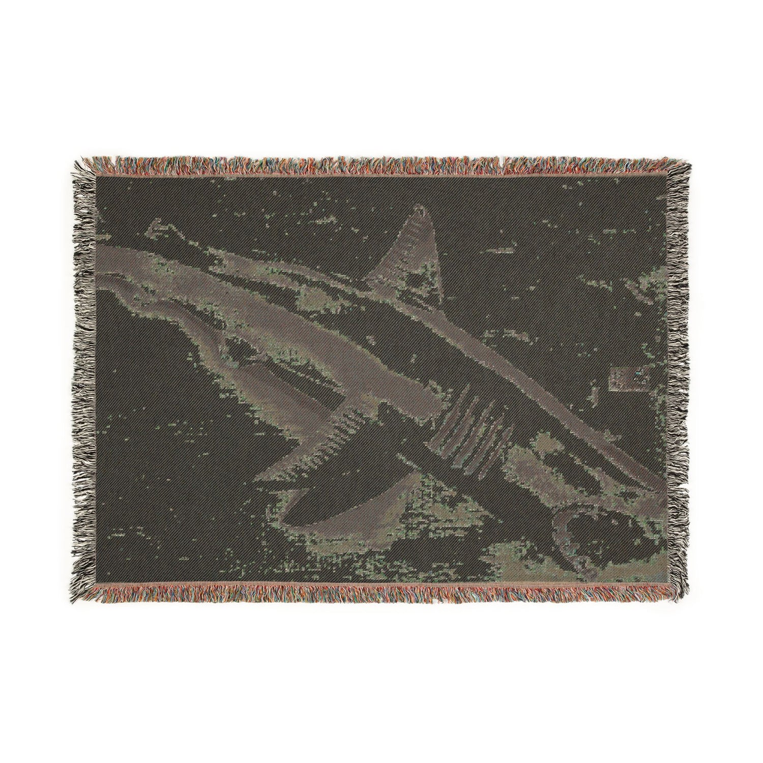 Purple Shark Week Woven Blanket